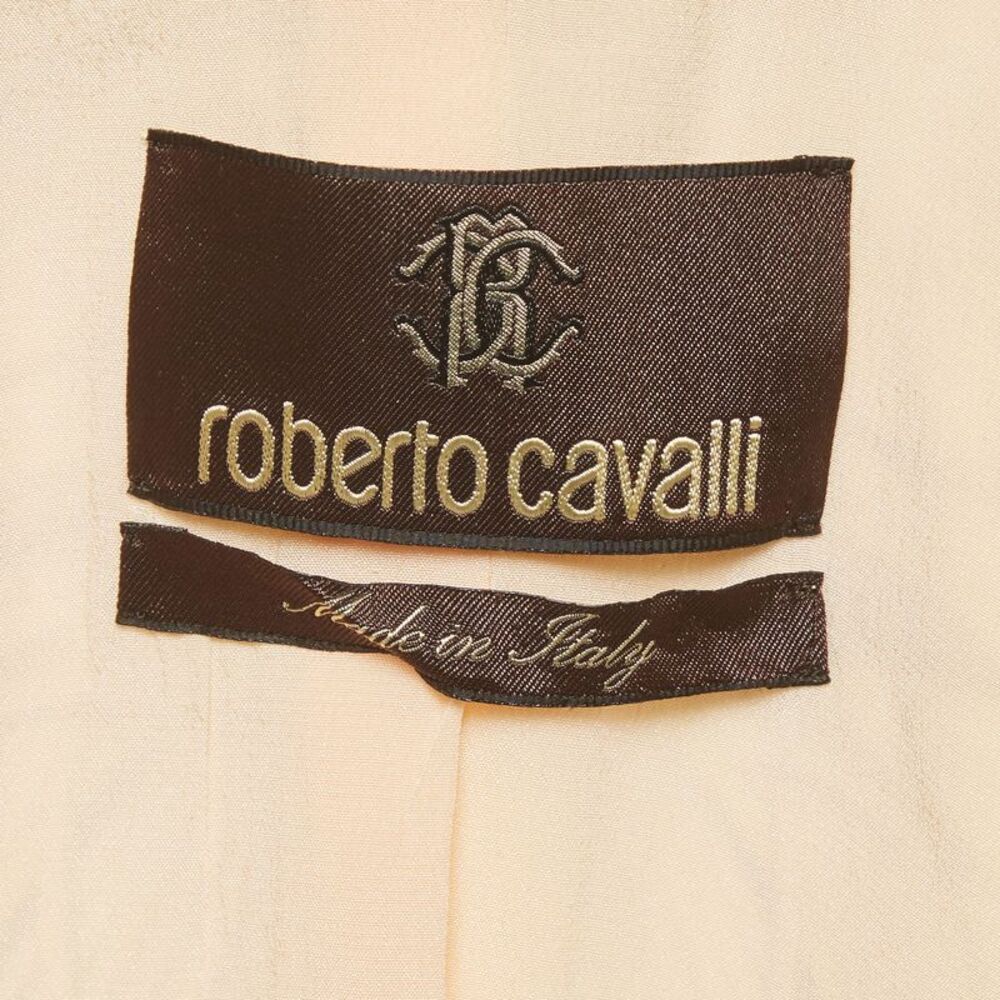 Roberto Cavalli Light Orange Abstract Print Satin Regular Fit Blazer S - Picture 4 of 6